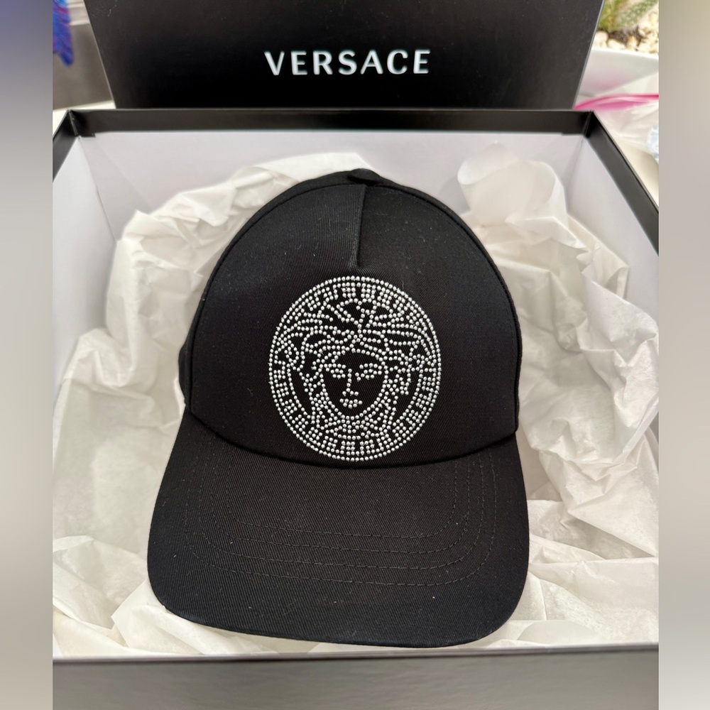 Versace Logo Embellished Baseball Hat